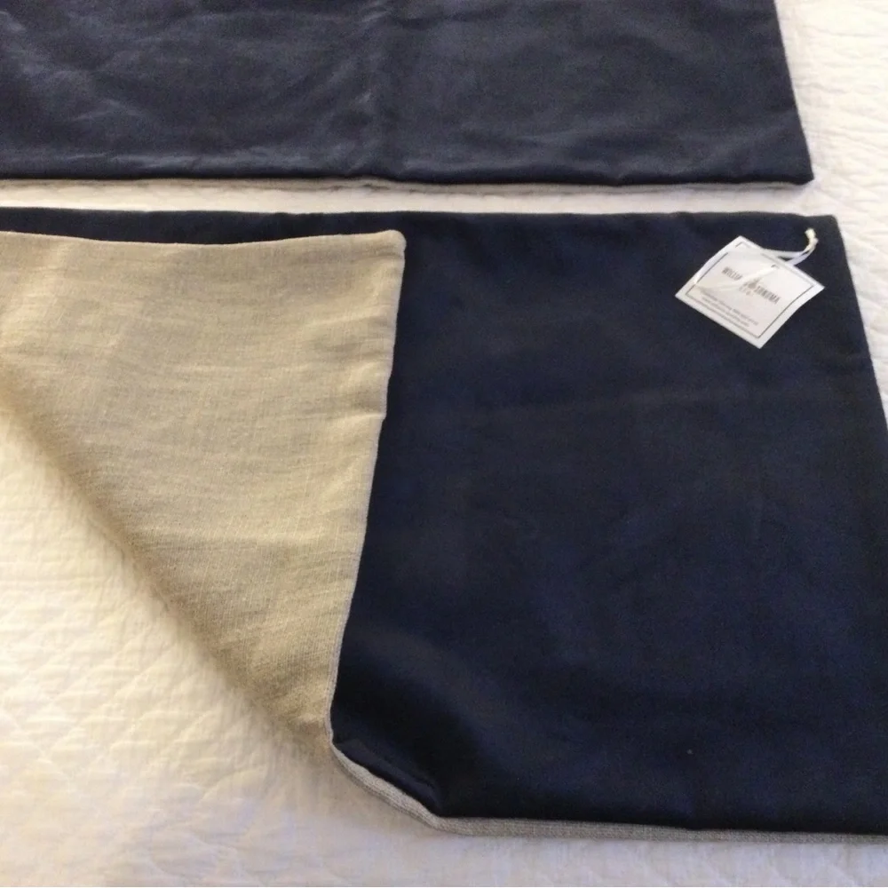 Williams Sonoma Navy Velvet Pillow Shams